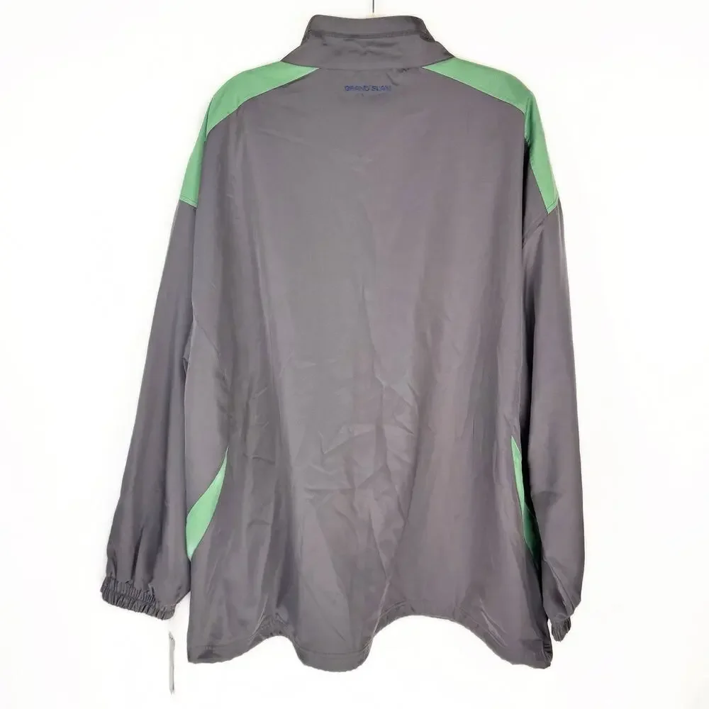 NWT Grand Slam Gray Golf Water Resistant Mesh‎ Lined Windbeaker Jacket Sz XXL